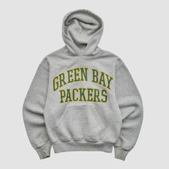 Green Bay Packers NFL 2000s Hooded Pullover Sweatshirt - Heather Gray - Yth M Real Vintage for sale