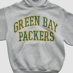 Green Bay Packers NFL 2000s Hooded Pullover Sweatshirt - Heather Gray - Yth M Real Vintage for sale