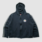 Pittsburgh Steelers NFL 2000s Hooded Full Zip Sweatshirt - Black Vintage on sale