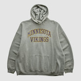 Minnesota Vikings NFL 2000s Hooded Pullover Sweatshirt - Heather Gray Vintage discount