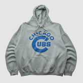 Chicago Cubs Stitches 2000s Hooded Pullover Sweatshirt - Heather Gray Vintage