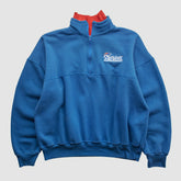 New England Patriots Dodger 90s 1/4 Zip Sweatshirt - Blue Vintage discount