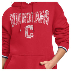 Cleveland Guardians Starter Women's Lace Team Lockup Fleece Hoodie - Red