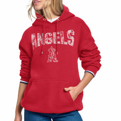Los Angeles Angels Starter Women's Lace Team Lockup Fleece Hoodie - Red
