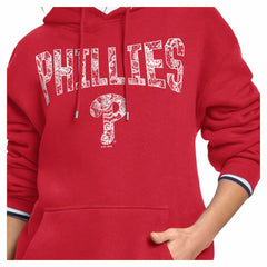 Philadelphia Phillies Starter Women's Lace Team Lockup Fleece Hoodie - Red