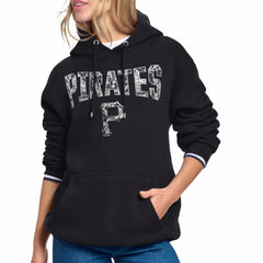 Pittsburgh Pirates Starter Women's Lace Team Lockup Fleece Hoodie - Black