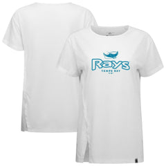 Tampa Bay Rays Levelwear Women's Blue Haven Influx Cornerstone T-Shirt - White