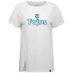 Minnesota Twins Levelwear Women's Blue Haven Influx Cornerstone T-Shirt - White