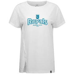 Kansas City Royals Levelwear Women's Blue Haven Influx Cornerstone T-Shirt - White