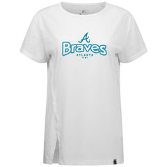 Atlanta Braves Levelwear Women's Blue Haven Influx Cornerstone T-Shirt - White