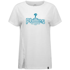 Philadelphia Phillies Levelwear Women's Blue Haven Influx Cornerstone T-Shirt - White
