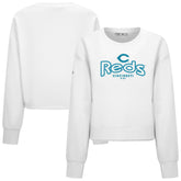 Cincinnati Reds Levelwear Women's Judd Cornerstone Cropped Sweatshirt - White