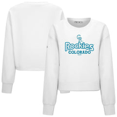 Colorado Rockies Levelwear Women's Judd Cornerstone Cropped Sweatshirt - White