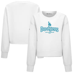 Los Angeles Dodgers Levelwear Women's Judd Cornerstone Cropped Sweatshirt - White