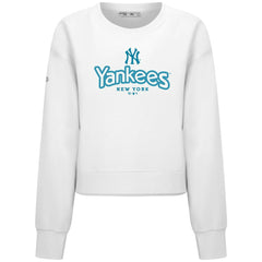 New York Yankees Levelwear Women's Judd Cornerstone Cropped Sweatshirt - White
