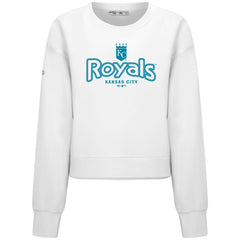 Kansas City Royals Levelwear Women's Judd Cornerstone Cropped Sweatshirt - White