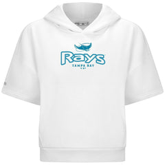 Tampa Bay Rays Levelwear Women's Amber Short Sleeve Cornerstone Hoodie - White