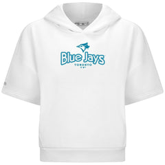 Toronto Blue Jays Levelwear Women's Amber Short Sleeve Cornerstone Hoodie - White