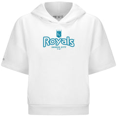 Kansas City Royals Levelwear Women's Amber Short Sleeve Cornerstone Hoodie - White