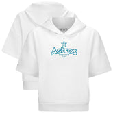 Houston Astros Levelwear Women's Amber Short Sleeve Cornerstone Hoodie - White