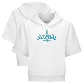 Los Angeles Angels Levelwear Women's Amber Short Sleeve Cornerstone Hoodie - White