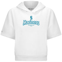 Seattle Mariners Levelwear Women's Amber Short Sleeve Cornerstone Hoodie - White
