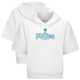Philadelphia Phillies Levelwear Women's Amber Short Sleeve Cornerstone Hoodie - White