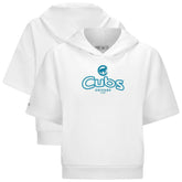 Chicago Cubs Levelwear Women's Amber Short Sleeve Cornerstone Hoodie - White
