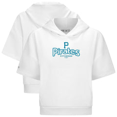 Pittsburgh Pirates Levelwear Women's Amber Short Sleeve Cornerstone Hoodie - White
