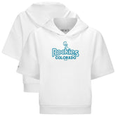 Colorado Rockies Levelwear Women's Amber Short Sleeve Cornerstone Hoodie - White