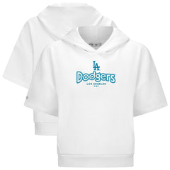 Los Angeles Dodgers Levelwear Women's Amber Short Sleeve Cornerstone Hoodie - White