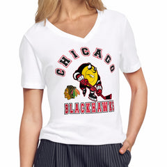 Chicago Blackhawks Starter Women's Tough Puck T-Shirt White