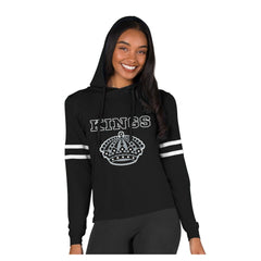 Los Angeles Kings Concepts Sport Women's Marathon Long-Sleeve Hooded T-Shirt Black