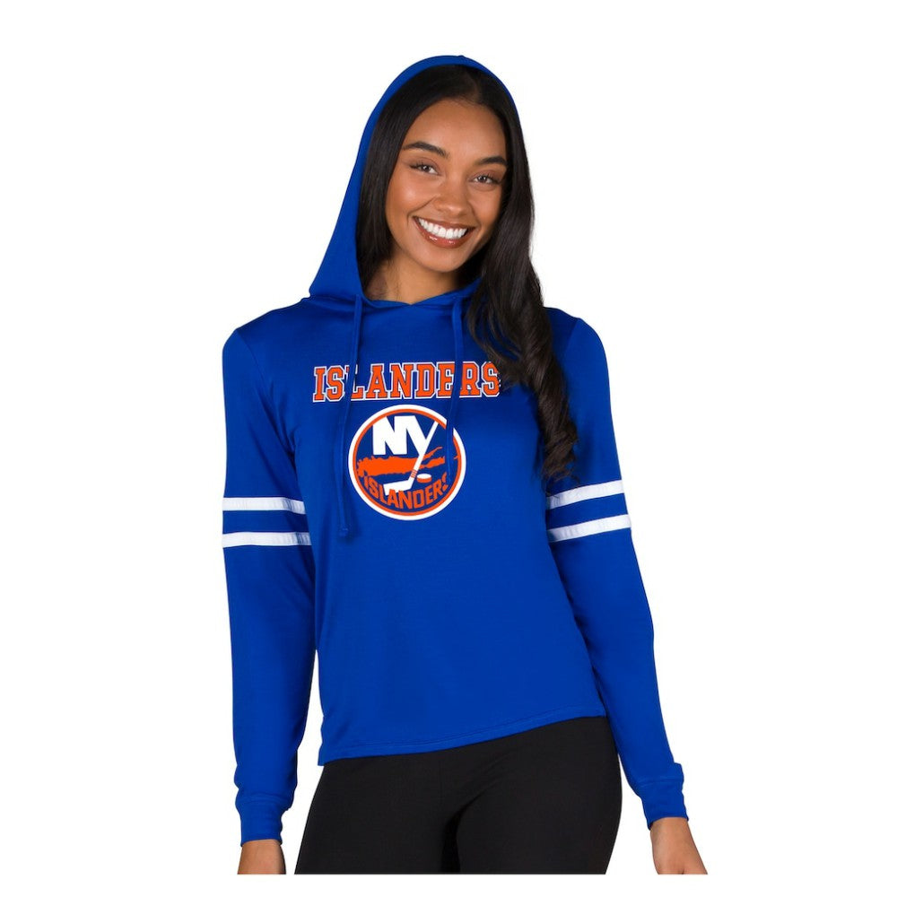 New York Islanders Concepts Sport Women's Marathon Long-Sleeve Hooded T-Shirt Royal