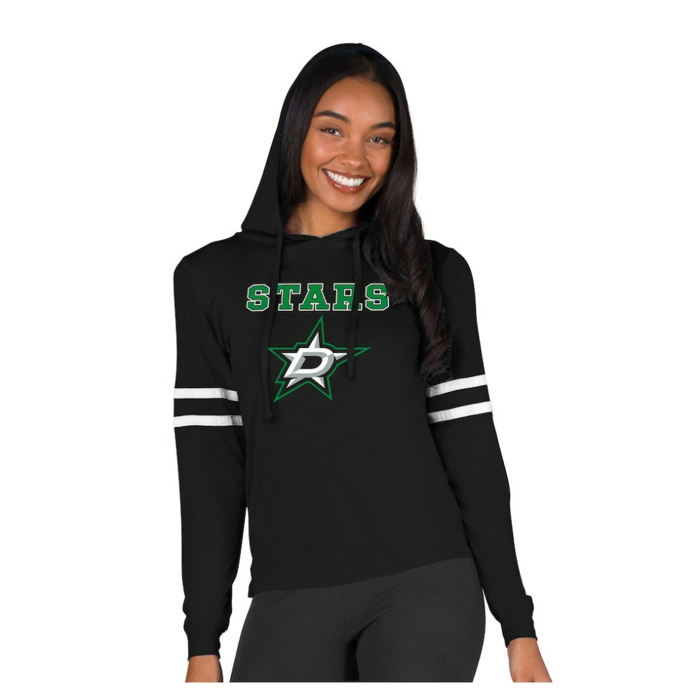 Dallas Stars Concepts Sport Women's Marathon Long-Sleeve Hooded T-Shirt Black