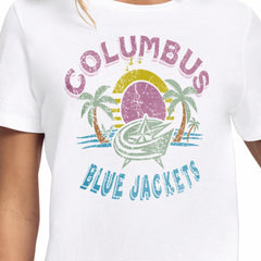 Columbus Blue Jackets Starter Women's Tonal Beach T-Shirt White