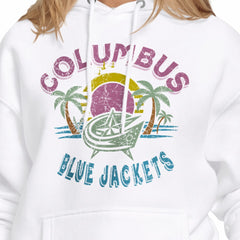 Columbus Blue Jackets Starter Women's Tonal Beach Hoodie White