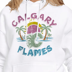 Calgary Flames Starter Women's Tonal Beach Hoodie White