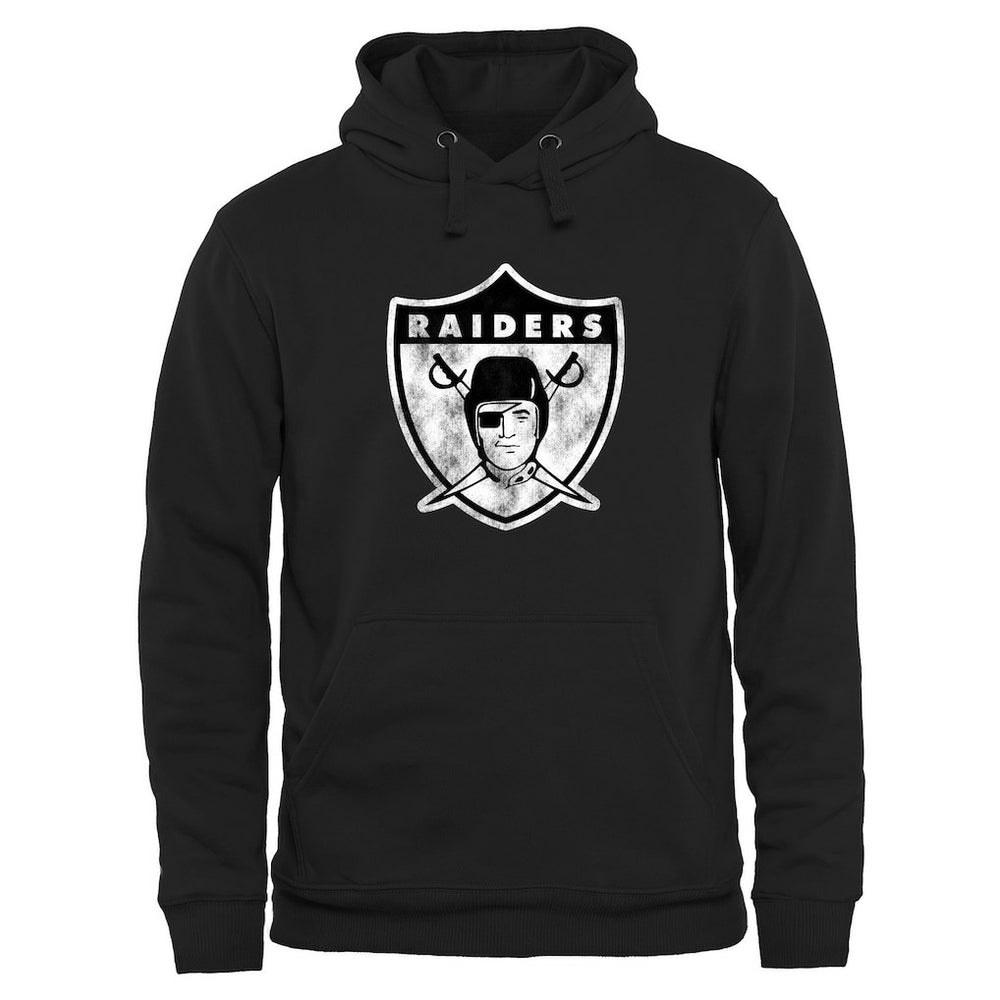 Las Vegas Raiders Throwback Logo Pullover Hoodie - Black on sale