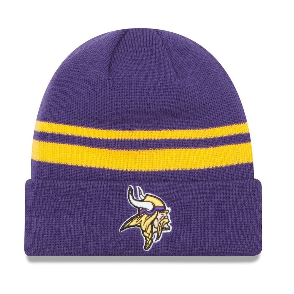 Minnesota Vikings New Era Team Stripe Cuffed Knit Hat - Purple online