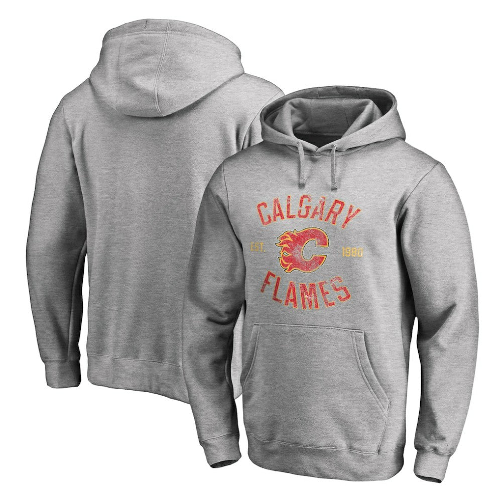 Calgary Flames Heritage Pullover Hoodie Ash