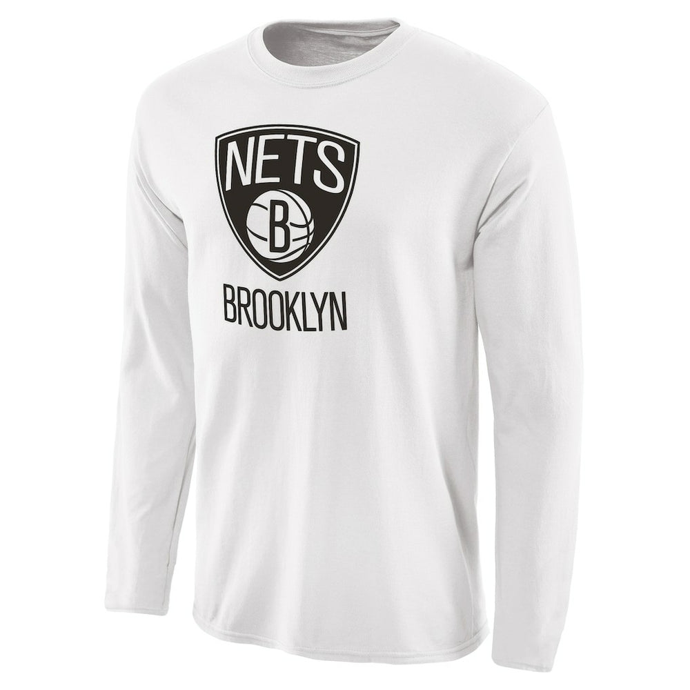 Brooklyn Nets Primary Logo Long Sleeve T-Shirt - White on sale