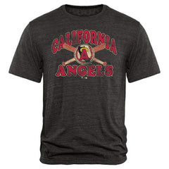 Los Angeles Angels Cooperstown Bats Tri-Blend T-Shirt - Black