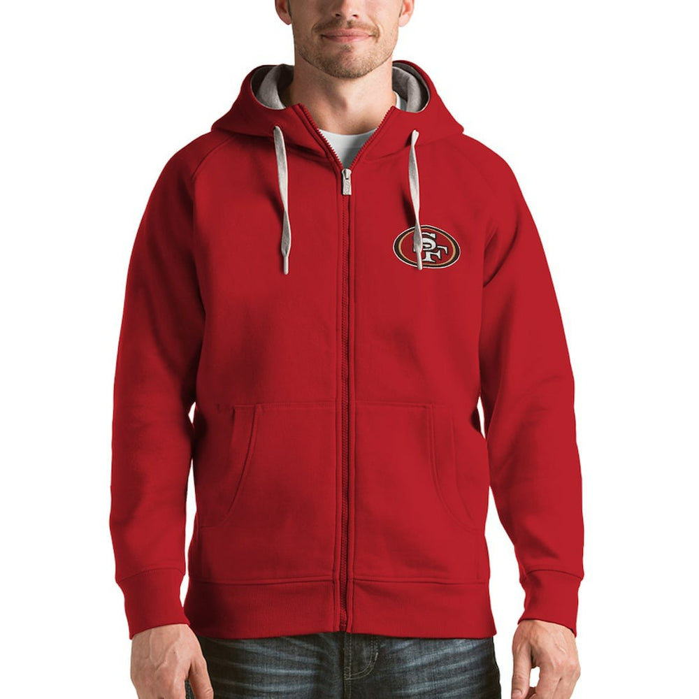 San Francisco 49ers Antigua Victory Full-Zip Hoodie - Scarlet cheap