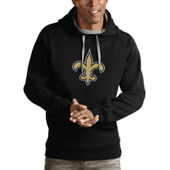 New Orleans Saints Antigua Victory Pullover Hoodie - Black cheap