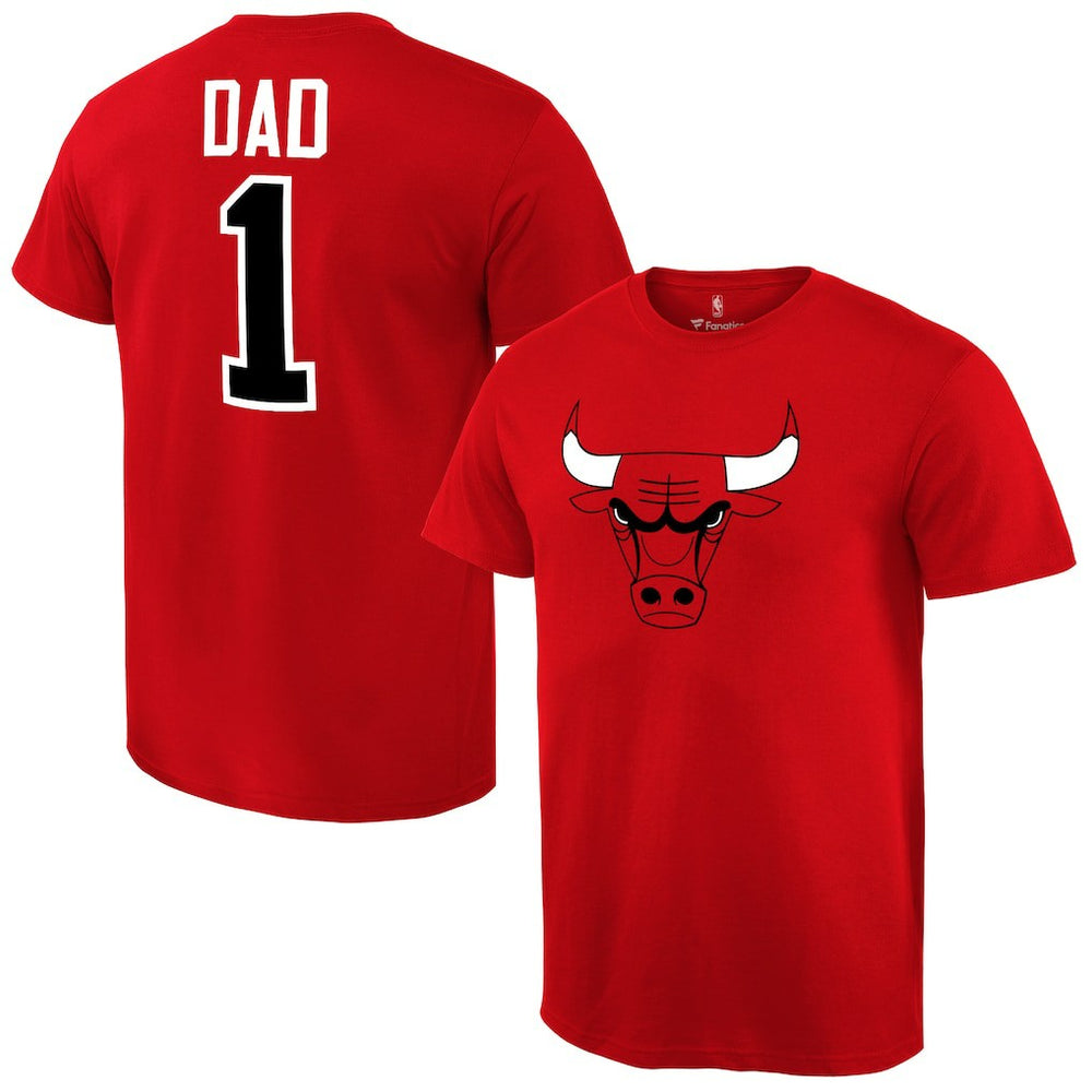Chicago Bulls #1 Dad T-Shirt sale - Red on sale