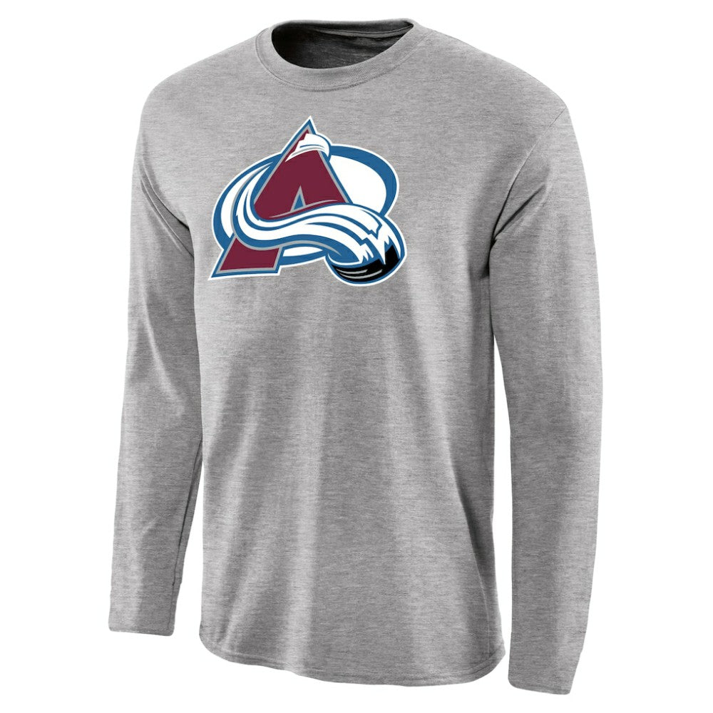 Colorado Avalanche Team Primary Logo Long Sleeve T-Shirt Ash