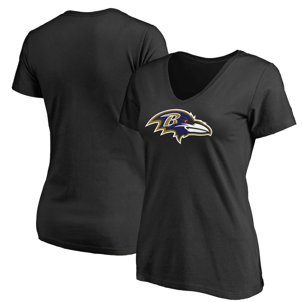 Baltimore Ravens Women's Primary Team Logo V-Neck T-Shirt - Black outlet