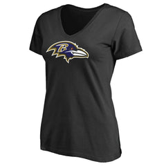 Baltimore Ravens Women's Primary Team Logo V-Neck T-Shirt - Black outlet