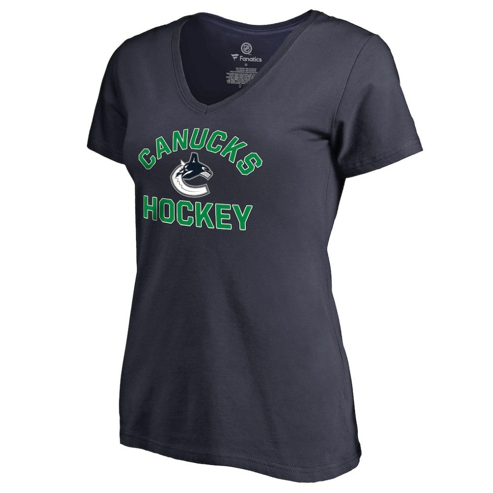 Vancouver Canucks Women's Overtime V-Neck T-Shirt Navy